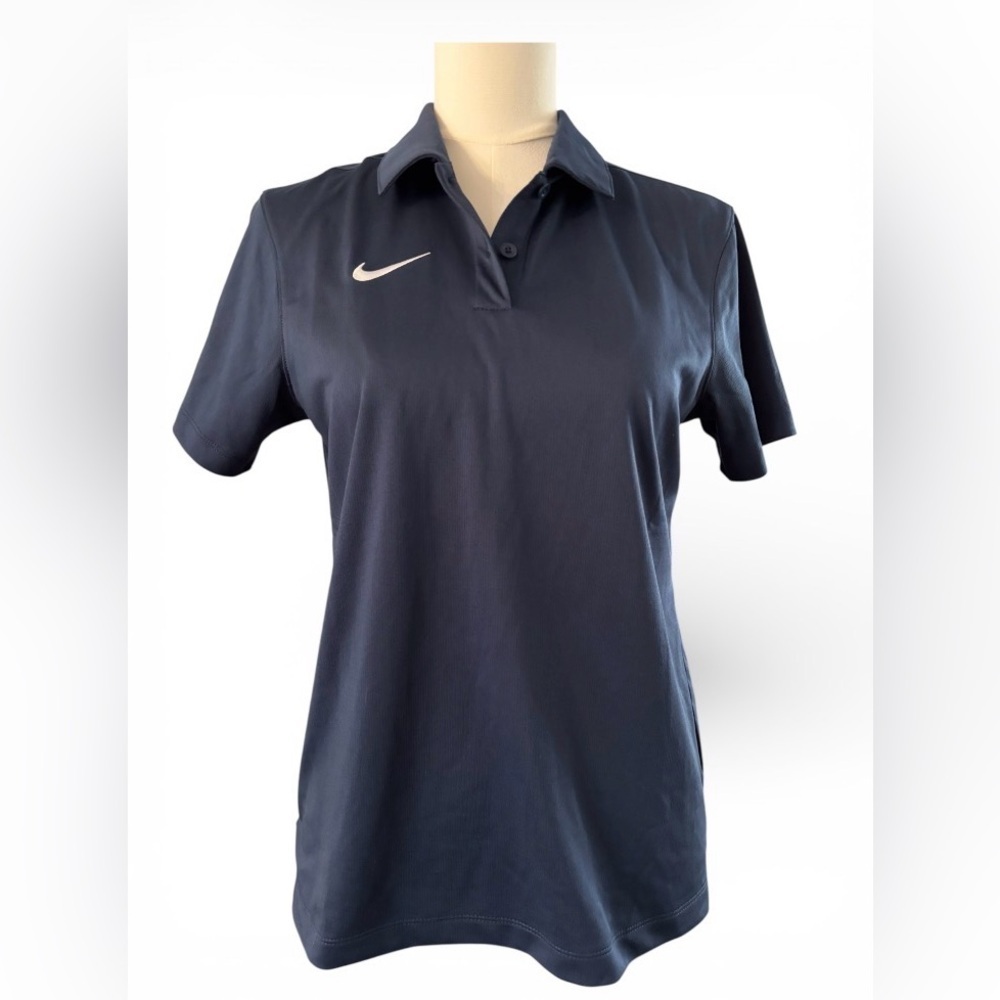 Nike Women's Short Sleeve  Golf Small Petite Blue 1/4 Button SKU 25